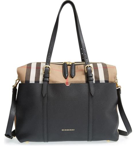 burberry leather-trim diaper bag|diaper tote burberry diaper bag.